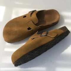 Wildleder-Loafer mit Schnalle für Unisex in Braun