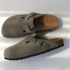 Wildleder-Loafer mit Schnalle für Unisex in Dunkelgrau
