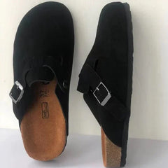 Wildleder-Loafer mit Schnalle für Unisex in Schwarz