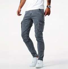 Norman | Herren Cargo Skinny Jeans in Grau