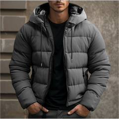 Anthony | Herren Comfort Kapuze Steppjacke in Grau