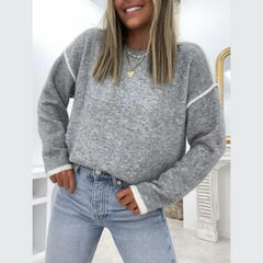 Belara | Modischer und minimalistischer Sommerpullover in Grau