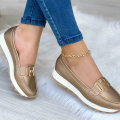 Emiliah - Damen Plateau Turnschuhe in Gold