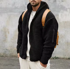 Tyler | Fleece-Hoodie in Schwarz