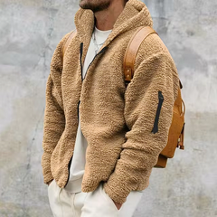 Tyler | Fleece-Hoodie in Khaki