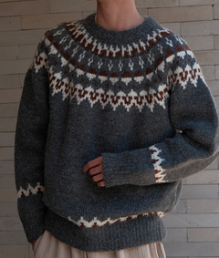 Andrew - Geometrischer Pullover in Grau