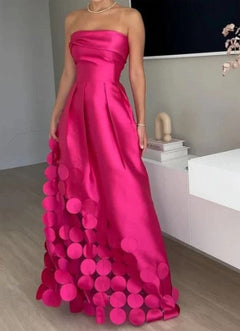 Luana | Damen Elegantes Trägerloses Hochzeitsgastkleid in Rosa