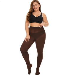 Strumpfhose mit Hoher Taille für Damen | Übergrößen in Braun