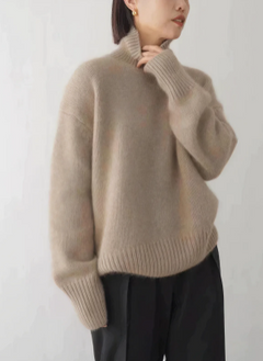 Sonja - Kaschmir-rollkragenpullover in Beige