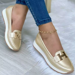Emiliah - Damen Plateau Turnschuhe in Beige