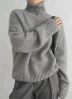 Sonja - Kaschmir-rollkragenpullover in Grau