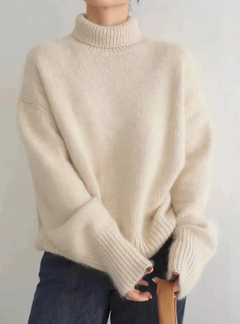 Sonja - Kaschmir-rollkragenpullover in Khaki