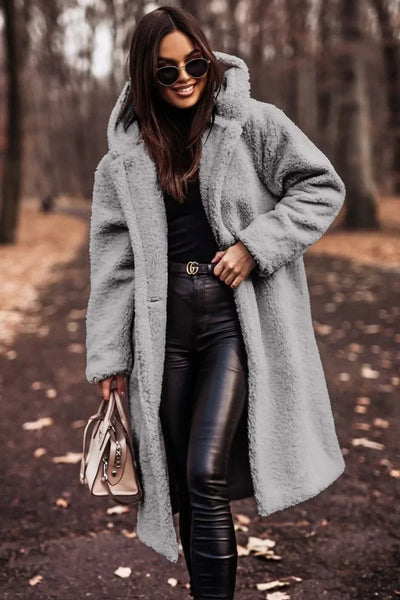 Damen Winter Kapuze Weich Langer Mantel | Warme