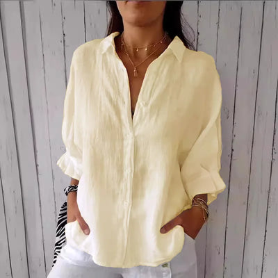 Damen Sommer Button Down Hemd | Langarm