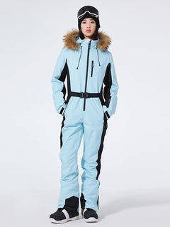 Einteiliger Skianzug für Damen | Wintersportbekleidung in Hellblau