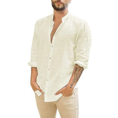 Everett - Elegantes Herren Hemd - ideal für warme Tage in Beige