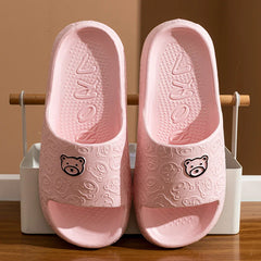 Damen Hausschuhe mit Cartoon-Bären-Design | Bequem in Rosa