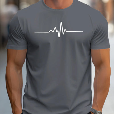 Herren Slim Fit Kurzarm T-Shirt | Herzschlag Print