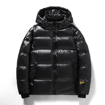 Herren Winter-Daunen Jacke mit Kapuze | Schwarz