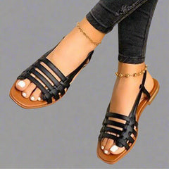 Adele | Handgefertigte Gladiator-Sandalen aus hochwertigem Material in Schwarz