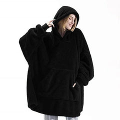 Oversize Hoodie Damen Kuschelpullover | Weich & Lässig in Schwarz
