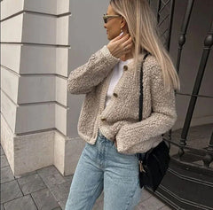 Hilda - Elegante Strickjacke in Khaki
