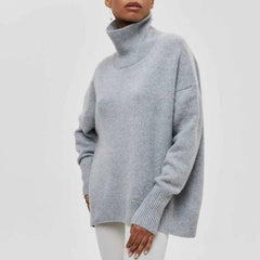 Oversize-Rollkragenpullover CLARA aus Kaschmir in Grau