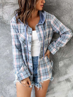 Becky - Lässiger Stil Hoodie in Hellblau
