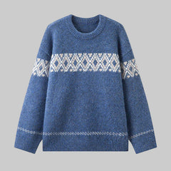 William | Vintage Isländischer Pullover in Blau