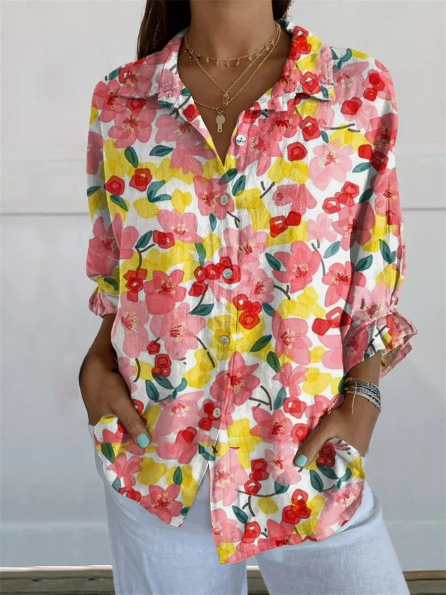 Damen Elegante Button Down Hemd | Langarm
