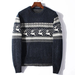 Samuel | Vintage Icelandic Sweater in Navy Blue