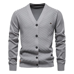 Schneider | Warmer Herren Cardigan mit V-Ausschnitt in Grau