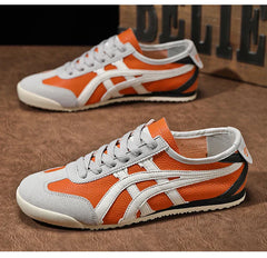 Armin | Geometrische Sommer-Sneaker für Damen & Herren in Grau Orange