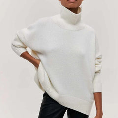 Oversize-Rollkragenpullover CLARA aus Kaschmir in Weiß