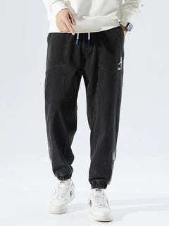 Robert | Elastischer Bund Kordelzug Jeans in Schwarz