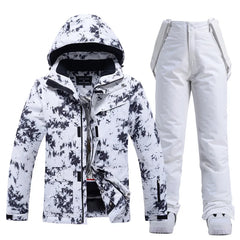 Damen Winter Skianzug | Jacke und Hose in Schwarz / Weiß