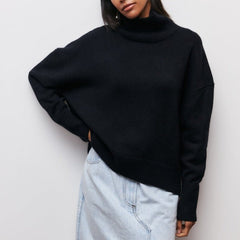 Bodil - Rollkragenpullover - Warm und Bequem in Schwarz
