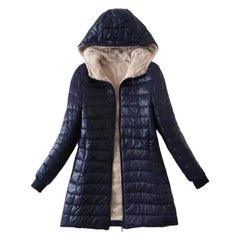 Elise | Gepolsterte Winterjacke in Blau