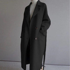Ivalo - Luxuriöser Wollmantel - Frühlingsjacke in Schwarz