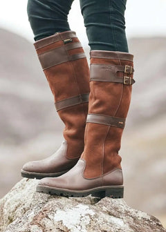 Bridget - Retro-Lederstiefel in Braun