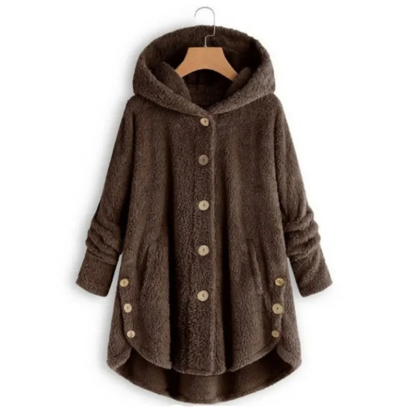 Stylische Fleece Jacke für Damen | Mit Kapuze