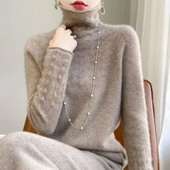 Warmer Rollkragenpullover für Frauen in Kamel