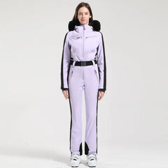 Einteiliger Skianzug für Damen | Wintersportbekleidung in Hellviolett