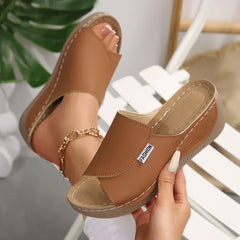 Selene | Orthopädische Keilabsatzsandalen™ in Braun (Fast ausverkauft!)