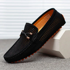 Nariko | Atmungsaktive Lederschuhe in Schwarz