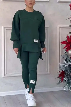 MARIA - SET AUS SWEATSHIRT UND LEGGINGS IN ÜBERGRÖSSE in Grün