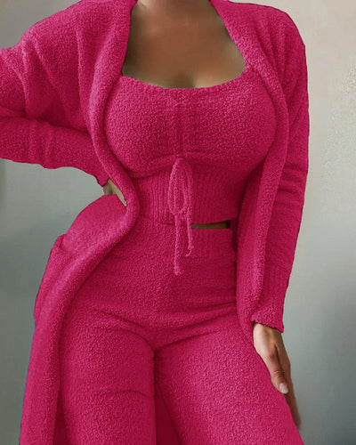 Dreiteiliges warmes Lounge-Set für Frauen