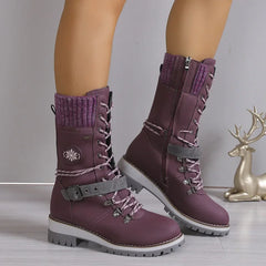 WinterHafen™ Wasserdichte Stiefel mit Weichem Fleecefutter und Rutschfester Sohle / Gemacht für die Kälte, Gedacht für Dich! in Lila