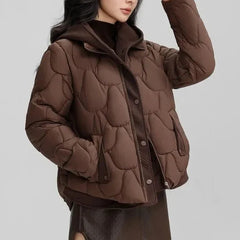 FrostHaven™ Steppjacke Mit Kuscheliger Kapuze in Kaffeebraun