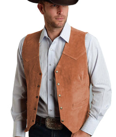Herren Trachtenhemd | Geknöpftes Vest in Orange